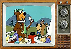 YOGI THE BEAR & BOO BOO TV Fridge MAGNET 2" x 3" art SATURDAY MORNING CARTOONS Refrigerator nostalgic retro