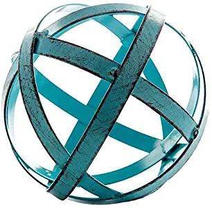 Blue Metal Band Decorative Sphere