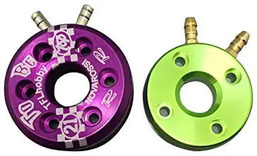 PerfectPlaza GP21 Engine Cooling Cover W/ M4 Metal Water Outlet for RC Boat Purple /Green (Purple)