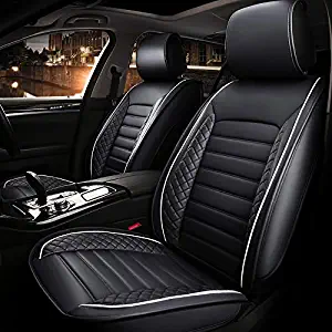 Car seat covers, waterproof and ventilated Universal PU leather car seats cushions(Airbag Compatible), For car,Truck,SUV Fit for Most BMW, Acura, Lexus, Infiniti, Honda, Kia, Hyundai (Black)(COLOGo)