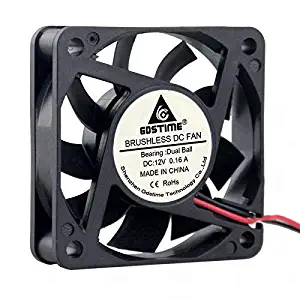 GDSTIME Dual Ball Bearing 60mm x 60mmx 15mm 12V High Speed DC Brushless Cooling Fan