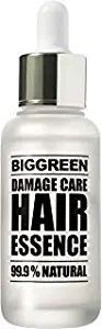 Big Green Damage Care Hair Essence 1.01 fl oz.-EWG Verified, 99.9% Natural Argan Oil, Coconut Oil Treatment, Silk, Therapy, Shine, Leave –in, Anti-frizz Serum,Extra Light Formula, Silicone Free
