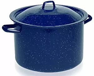 IMUSA USA C20666-1063310W Speckled Stock Pot with Lid 6-Quart, Blue