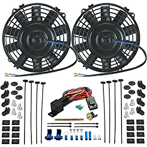 American Volt Dual 6" Inch Electric Radiator Cooling Fans Push-in Probe Thermostat 2-Pack Fan