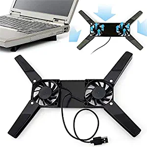 Laptop Cooling Pad 2 Fans Cooler Notebook Cooler Stand USB Fan Laptop Cooler for 10-17 Rotatable USB Fan for Computer Laptop
