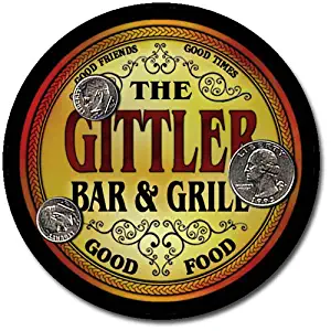 ZuWEE Brand Bar and Grill Coaster Set Personalized with the Gittler Family Name