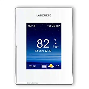 Laticrete Strata Heat Programmable Touchscreen Wi-Fi Thermostat for Heated Floors 0802-0404-T with built-in GFCI, 120V/240V