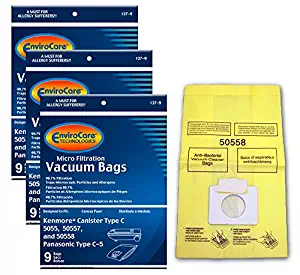 EnviroCare Replacement Vacuum Bags for Kenmore Canister Type C or Q 50555, 50558, 50557 and Panasonic Type C-5 27 Pack