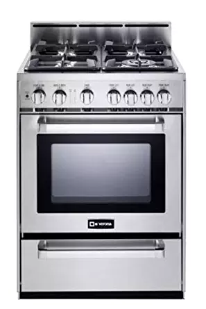 Verona VEFSGG244NSS 24" Pro-Style All Gas Range Oven Convection Stainless Steel