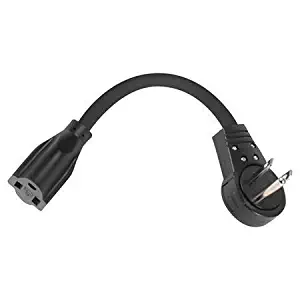 P-A000146N - 6" Extension Cord with Flat Rotating Plug - Black