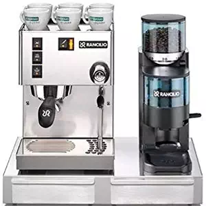 Rancilio Silvia M V5 and Rocky Bar Combo with Base