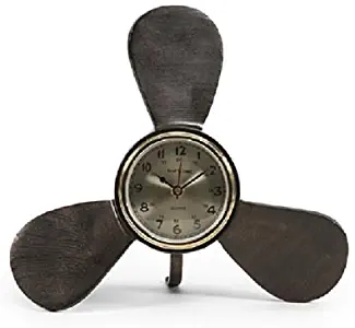CC Home Furnishings 12" Elica Orologio Antique-Style Metal Propeller Nautical Desk Clock