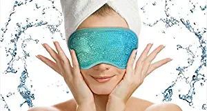 Best Eye Mask - Hot - Cold Gel Beads - Sleep Mask - Anti-Aging - Perfect for Relieving Migraines, Stress Related Tension, Sinus Pain, Meditation, Reduce Puffy Eyes, Dark Circles - Therapeutic Relief