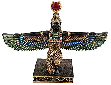 Design Toscano Isis Goddess of Beauty Egyptian Decor Statue, 9 Inch, Full Color
