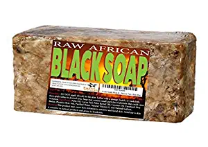 Premium African Black Soap - Pure 1 pound Bulk. Raw Organic Soap for Acne, Dry Skin, Rashes, Burns, Scar Removal, Face & Body Wash, From Ghana West Africa - Authentic African Soap Moisturizer