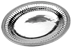 Wilton Armetale Flutes & Pearls Medium Oval Tray