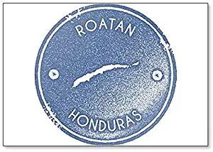 Roatan Map Vintage Stamp. Retro Style Illustration Classic Fridge Magnet