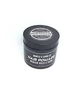 Haircut & Shave Co Hair Pomade for Men - Medium Hold & Shine Hair Styling Paste for all Hair Types - Natural Water-Based Rich in Nourishing Botanical - Alcohol-Free & Easy to Wash