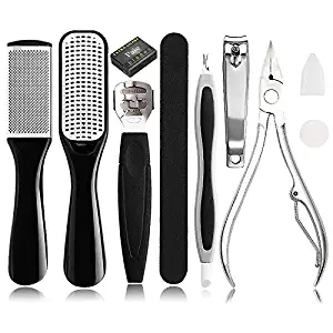 Pedicure Kit Foot File Rasp - Removing Hard, Cracked, Dead Skin Cells - Professional Callus Remover Foot Corn Remover with Nail File for Home Pedicure