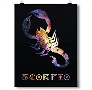 Inspired Posters - Cosmic Zodiac - Scorpio Decorative Wall Art Poster - Modern Home Decor - Motivational Posters - UV Print 18 x 24 Poster