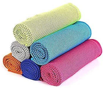 6 Packs Yoga Towel Quick-Drying Towel Two-Tone Cold Towel for Camping,Yoga,and Sports(6, Multicolor)