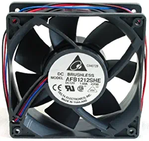 Delta AFB1212SHE-CF00 120 x 120 x 38mm Cooling Fan, 190.48 CFM, 55.5 dBA, 4100 RPM, 1.6A, 3 pin Tach. Ship from USA !!