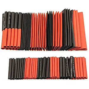 Cable Sleeving Kit - 127pcs Assorted Heat Shrink Tubing Tube Set Polyolefin Black Red Sleeving Wrap Wire Cable Kit - Sleeve Television Service Heating Line Oestru Telegraph