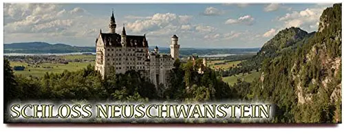 Neuschwanstein castle panoramic fridge magnet Germany travel souvenir