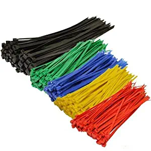 TopzoneÂ Assorted Color Nylon Cable Zip Ties Self Locking, 250-Piece