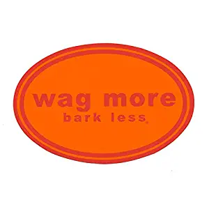 Cloud Star Wag More Bark Less Auto Car Bumper Sticker - Orange Background with Red Font