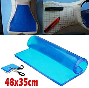 Lisyline Motorcycle Seat Gel Pad Shock Absorption Mats Reduce Fatigue Comfortable Soft Cooling Fabric Cushion Blue Cool DIY Saddle (48 x 35 x 2cm)
