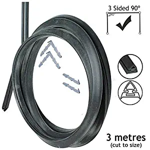 Spares2go 3m Cut to Size Door Seal For Beko 3 Sided Oven Cooker 90º Clips