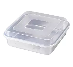 Nordic Ware Natural Aluminum Commercial Square Cake Pan with Lid, 9.88" x 9.88"