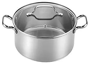 T-fal E75846 Performa Stainless Steel Dishwasher Safe Induction Compatible Dutch Oven Cookware, 5-Quart, Silver