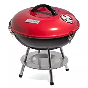 Cuisinart CCG-190RB Portable Charcoal Grill, 14-Inch, Red (Renewed)