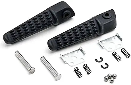 Krator Black Motorcycle Foot Pegs Footrests Left & Right For Kawasaki Ninja 250R EX250 2008-2013 Rear