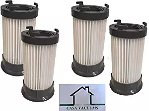 4 Eureka DCF-4 DCF-18 Washable & Reusable Long-Life Vacuum Filter bundle supply kit; Replaces Eureka GE DCF1 DCF4 DCF18 Part # 62132 63073 61770 3690 18505 28608-1 28608B-1, by Casa Vacuums