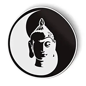AK Wall Art Buddha Peace Black White Yin Yang - Magnet - Car Fridge Locker - Select Size