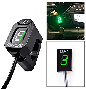 For Kawasaki NINJA ZX6R 2003-2006 NINJA ZX6RR 1995-1997 KLE650 2006-2018 Motorcycle Gear Indicator LED 1-6 Level Display Shift Light Bike Meter (Green,With Honder)