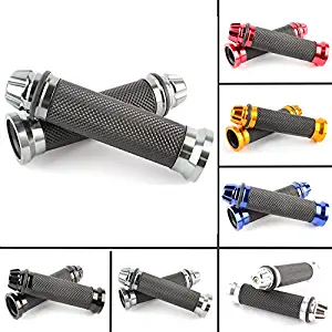 Universal 7/8" 22mm Rubber Handlebar Hand Grip Bar End For Motorcycle Bike Cafe Racer