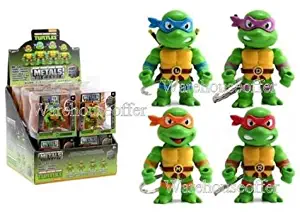 NEW JADA TOYS 2.5" FIGURES - METALS TEENAGE MUTANT NINJA TURTLES KEYCHAIN SET DieCast Model By Jada Toys Set of 4 Figures