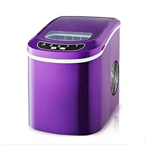 KANGZONG Countertop Ice Machine - Portable Bullet Ice Cube Manufacturing 50 Lbs Ice Small/Conventional Low Noise Pipeless Easy to Clean Mini Machine,Purple