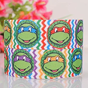 10 Yards 7/8" 22mm Pretty Dots Design Teenage Mutant Ninja Turtle Ribbon Cartoon Printed Grosgrain DIY Package Decoration Gift Ribbon for Kids Diy Hairbow Craft No.9587485