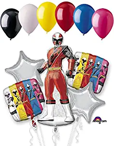 11 pc Power Rangers Ninja Steel Balloon Bouquet Party Decoration Birthday Red