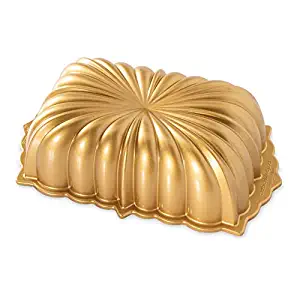 Nordic Ware 81677 Classic Fluted Cast Loaf Pan, 6 Cup Capacity, Gold