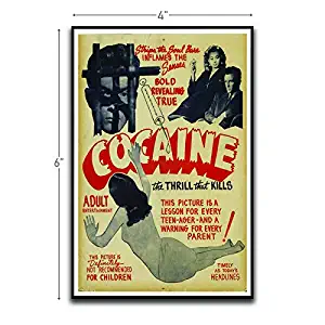 Cocaine Old School Motivational Inspirational Funny Magnet - Refrigerator Toolbox Locker Car Ammo Can