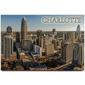 Charlotte skyline fridge magnet North Carolina travel souvenir
