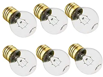 40 watt Appliance Oven Light Bulb Stove, Refrigerator, Microwave. - Incandescent - High Temp - G45 E27/E26 Socket, 110v - 120v Clear Glass Oven Bulb,400Lumens (6-Pack)