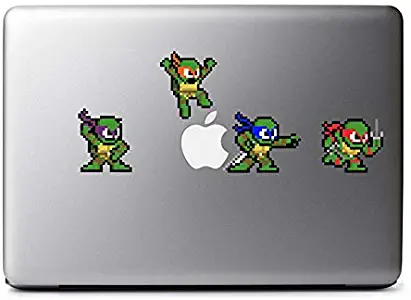Retro 8-Bit Teenage Mutant Ninja Turtles (Combo Pack) Decals for MacBook, iPhone 5S, Samsung Galaxy S3 S4, Nexus, HTC One, Nokia Lumia, Blackberry