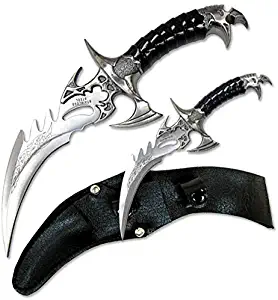 Ace Martial Arts Supply Draco Twin Fantasy Dagger Set, Silver